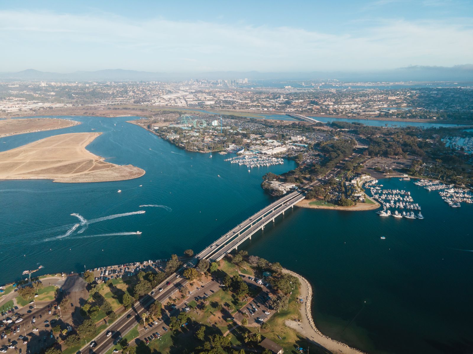 Aerial view of the San Diego coastline