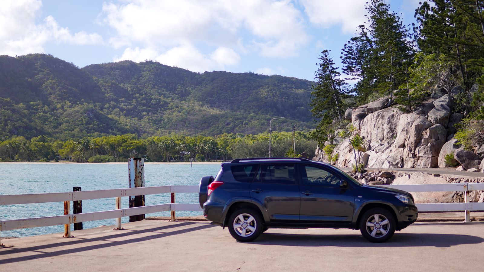 SUV parked near the beach